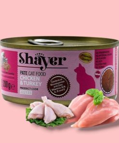 کنسرو گربه شایر پته مرغ و بوقلمون (Shayer)
