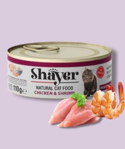 کنسرو گربه شایر نچرال مرغ و میگو (Shayer)
