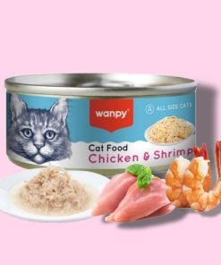 کنسرو گربه ونپی نچرال مرغ و میگو (Wanpy)