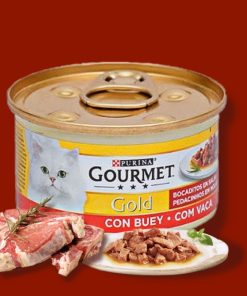 کنسرو گربه گورمت آلمانی چانک گوشت گوساله در سس (Gourmet)