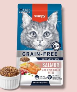 غذا خشک گربه عقیم ونپی ماهی سالمون بدون غلات (Wanpy)