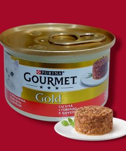 کنسرو گربه گورمت کیکی گوشت گاو (Gourmet)