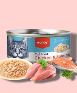 کنسرو گربه ونپی نچرال مرغ و ماهی سالمون (Wanpy)