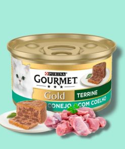 کنسرو گربه گورمت آلمانی پته و تکه های گوشت خرگوش (Gourmet)