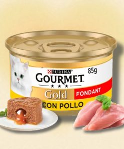 کنسرو گربه گورمت ترک مغزدار مرغ (Gourmet)