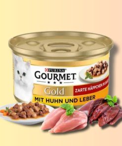 کنسرو گربه گورمت آلمانی چانک مرغ و جگر (Gourmet)