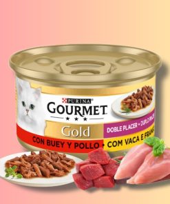 کنسرو گربه گورمت آلمانی چانک مرغ و گوشت (Gourmet)