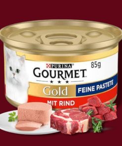 کنسرو گربه گورمت آلمانی پته گوشت گاو (Gourmet)