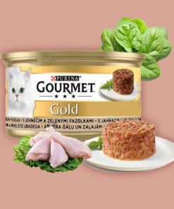 کنسرو گربه گورمت آلمانی کیکی بوقلمون و اسفناج (Gourmet)